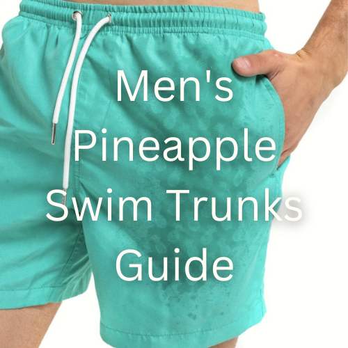 Men's Pineapple Swim Trunks - Green trunk switch to pineapple patterns