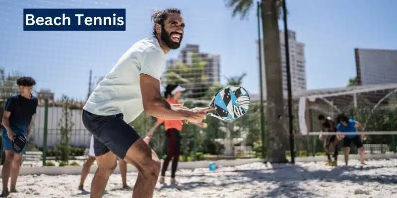 Playing Beach Tennis