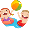 Beach items for kids logo