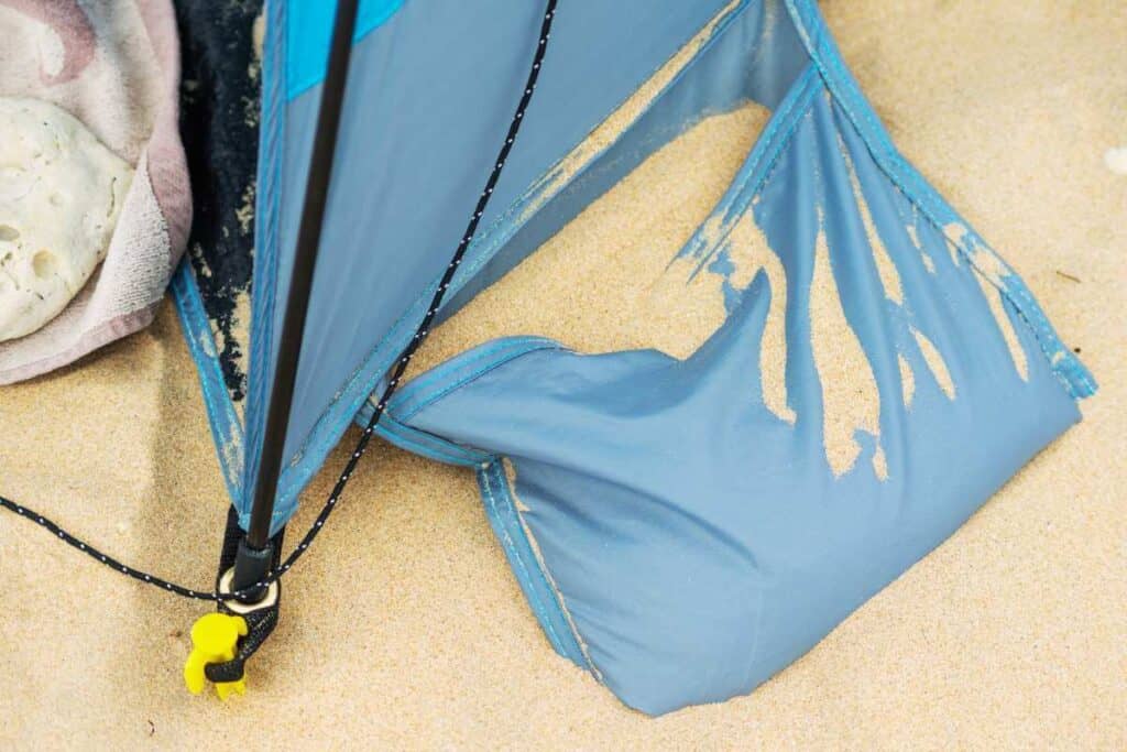 Beach tent sandbag for stable setup